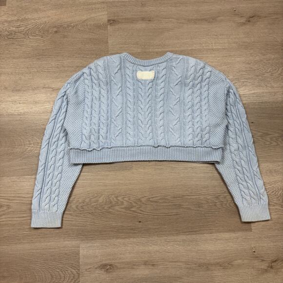 Re/Done Cable Knit Crop Cashmere Sweater Women's Small Minimalist - Picture 3 of 11